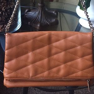 Brown Quilted Express shoulder bag